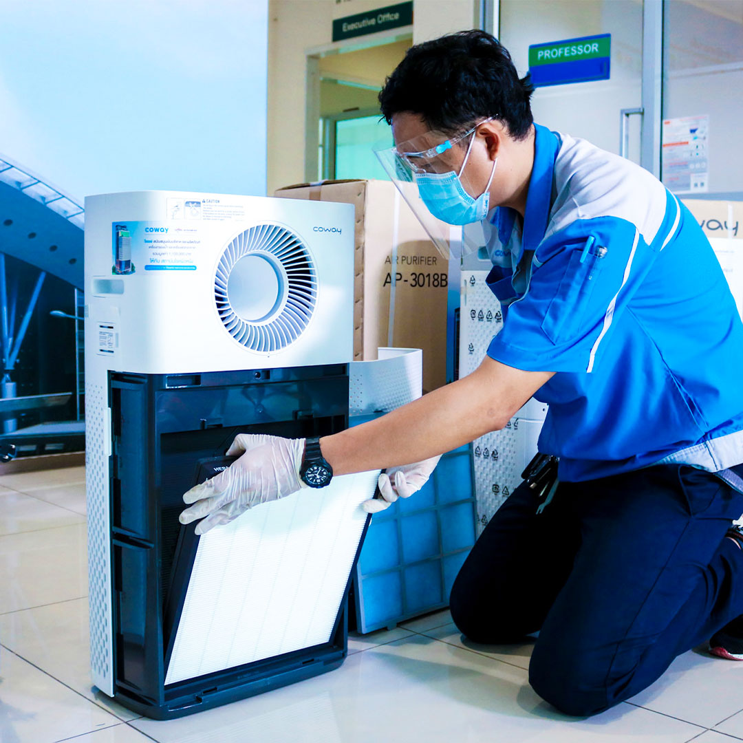 การดูแลหลังการขาย ล้างทำความสะอาดตัวเครื่องทุก 2 เดือน และบริการเปลี่ยนไส้กรองทุก 4 เดือน