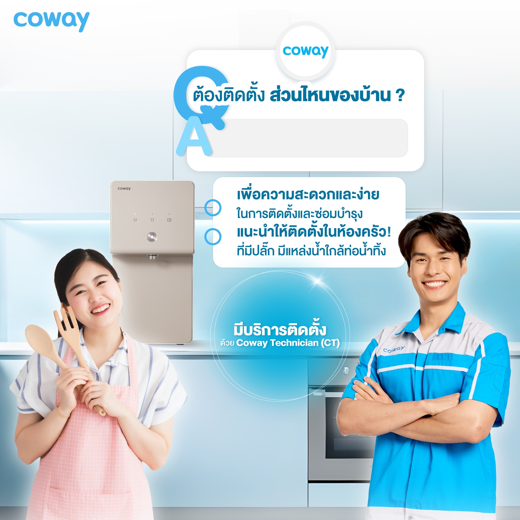 เครื่องกรองน้ำ Coway ต้องติดตั้งที่ส่วนไหนของบ้าน?